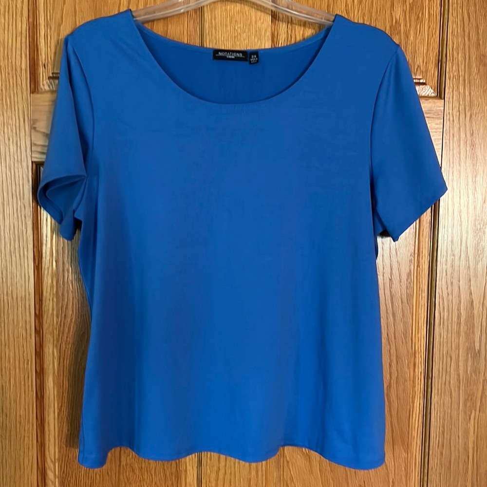 Notations blue short sleeve tee. 2X